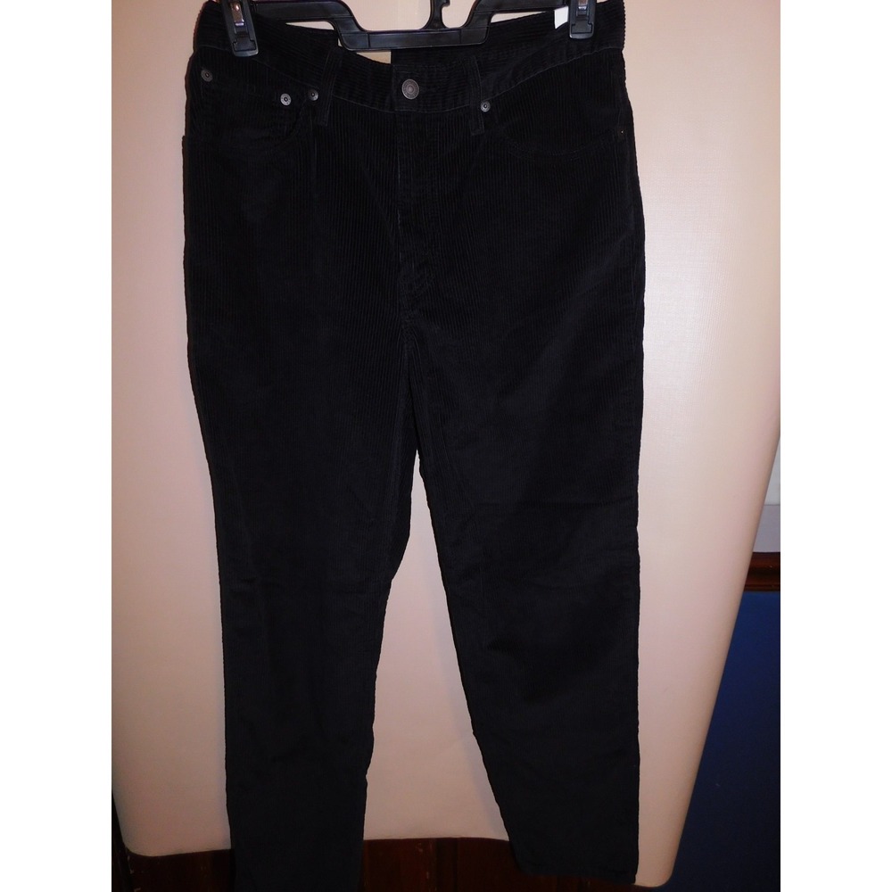 Levis High-Waisted Mom Jeans Black Corduroy Tapered Leg 30x30 A35061841 NEW
